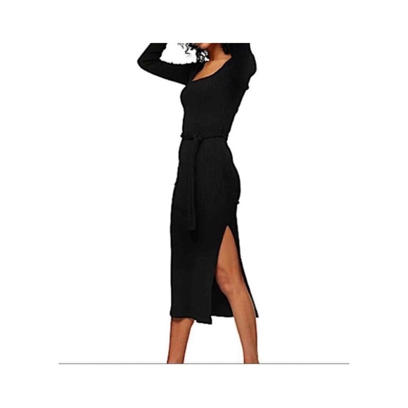 Top Shop Ribbed Midi Dress - Picture 2 of 9